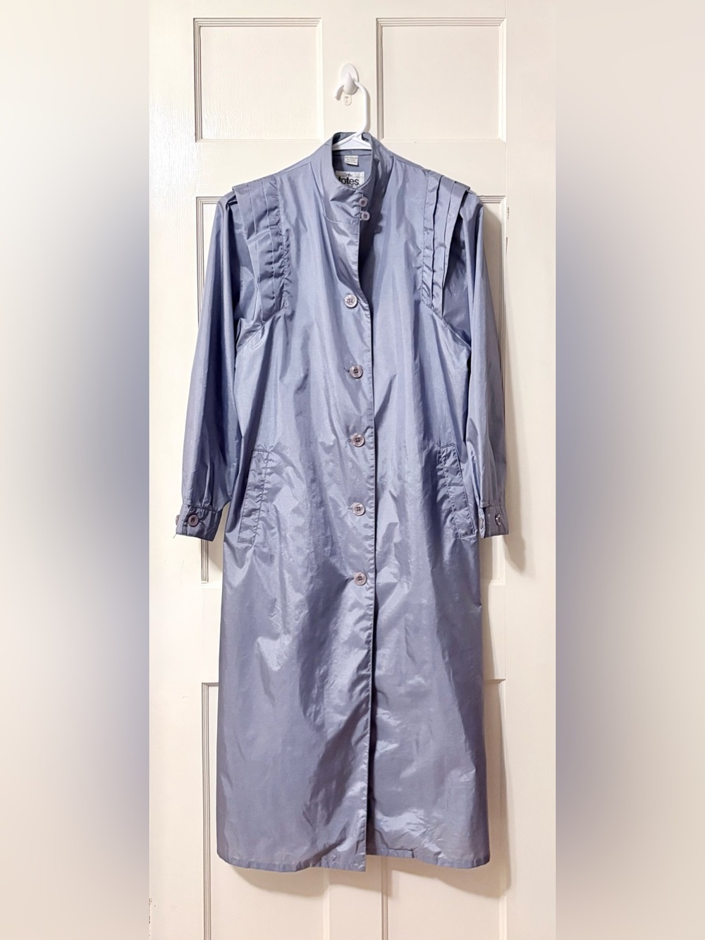 Vintage 1980s The Totes Iridescent Long Raincoat in Purple Mist